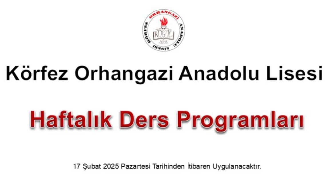 Haftalık Ders Programları